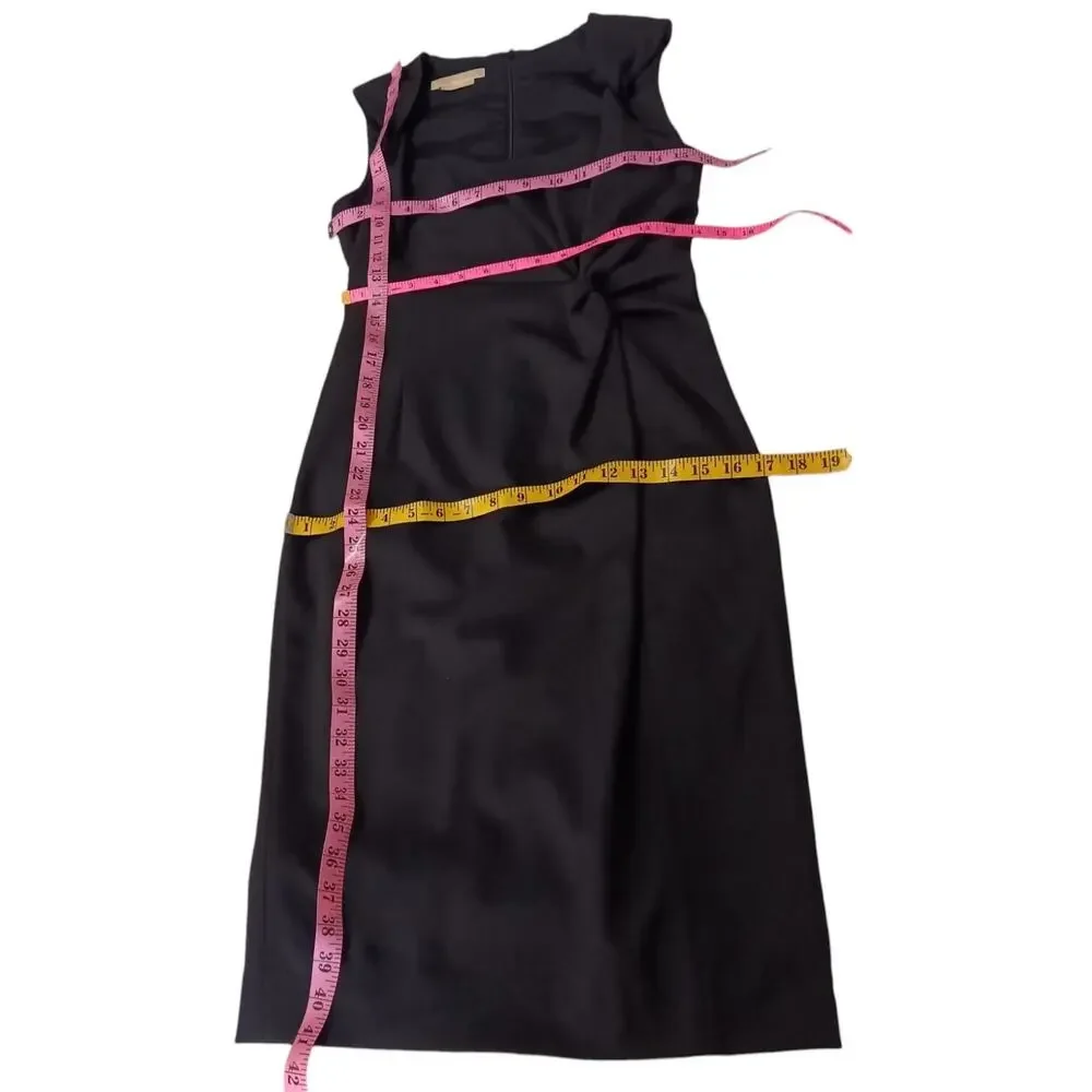 MICHAEL KORS Wool Dress 4 Sheath Chic Classic Black Career Dinner Cocktail Party